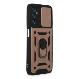 Newface Samsung Galaxy A14 4G Kılıf Pars Lens Yüzüklü Silikon - Rose Gold