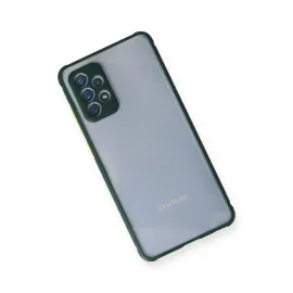 Newface Samsung Galaxy A72 Kılıf Miami Şeffaf Silikon - Koyu Yeşil