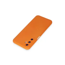Newface Samsung Galaxy M14 5G Kılıf Nano Içi Kadife Silikon - Turuncu