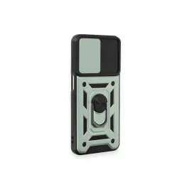 Newface Samsung Galaxy M14 5G Kılıf Pars Lens Yüzüklü Silikon - Yeşil