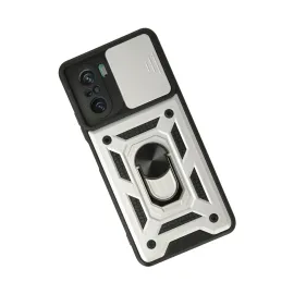 Newface Xiaomi Poco F3 Kılıf Pars Lens Yüzüklü Silikon - Gümüş