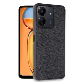 Newface Xiaomi Redmi 13C Kılıf Aras Deri Kapak - Siyah