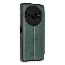 Newface Xiaomi Redmi A3 4G Kılıf Flip Cover - Koyu Yeşil