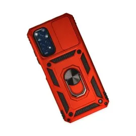 Newface Xiaomi Redmi Note 11 Kılıf Pars Lens Yüzüklü Silikon - Kırmızı