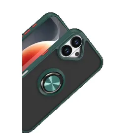 Newface Apple Iphone 17 Montreal Yüzüklü Silikon Kapak - Yeşil