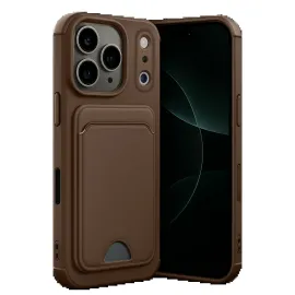 Newface Apple Iphone 17 Pro Kelvin Kartvizitli Silikon - Kahverengi