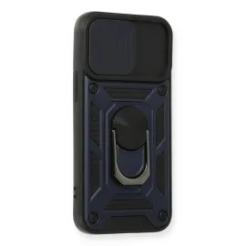 Newface iPhone 11 Kılıf Pars Lens Yüzüklü Silikon - Lacivert