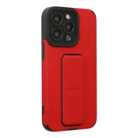Newface Iphone 13 Pro Kılıf Mega Standlı Silikon - Kırmızı