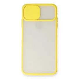 Newface Iphone Xs Max Kılıf Palm Buzlu Kamera Sürgülü Silikon - Sarı