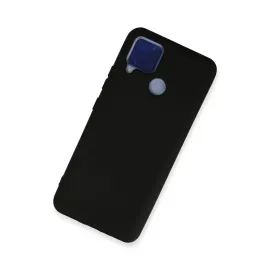 Newface Realme C15 Kılıf Nano Içi Kadife Silikon - Siyah