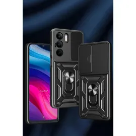 Newface Realme C75 4G Kılıf Pars Lens Yüzüklü Silikon - Yeşil