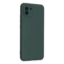 Newface Samsung Galaxy A03 Kılıf Nano Içi Kadife Silikon - Koyu Yeşil