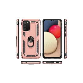 Newface Samsung Galaxy A03S Kılıf Sofya Yüzüklü Silikon Kapak - Rose