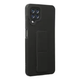 Newface Samsung Galaxy A22 Kılıf Mega Standlı Silikon - Siyah