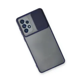 Newface Samsung Galaxy A33 5G Kılıf Palm Buzlu Kamera Sürgülü Silikon - Lacivert