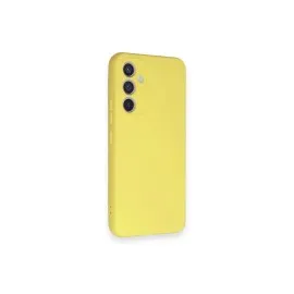 Newface Samsung Galaxy A34 5G Kılıf Nano Içi Kadife Silikon - Sarı