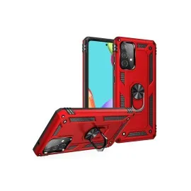 Newface Samsung Galaxy A52 Kılıf Sofya Yüzüklü Silikon Kapak - Kırmızı