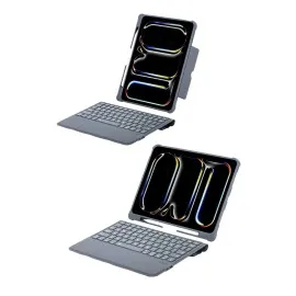 Newface T5510D Ipad Pro 13 (2024) Kılıf Palermo Ledli Klavyeli Standlı Tablet Kılıfı - Siyah