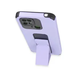 Newface Xiaomi Redmi 10C Kılıf Mega Standlı Silikon - Lila
