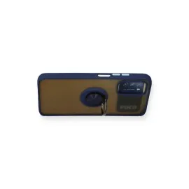 Newface Xiaomi Redmi 9T Kılıf Montreal Yüzüklü Silikon Kapak - Lacivert