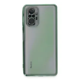 Newface Xiaomi Redmi Note 10 Pro Kılıf Razer Lensli Silikon - Yeşil
