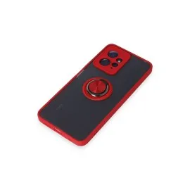 Newface Xiaomi Redmi Note 12 4G Kılıf Montreal Yüzüklü Silikon Kapak - Kırmızı