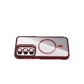 Joko Samsung Galaxy S25 Remim Lensli Magsafe Standlı Kapak - Bordo