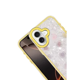 Newface Apple Iphone 16 Lumi Desenli Kapak - Sarı