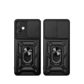 Newface İnfinix Hot 30 4G Kılıf Pars Lens Yüzüklü Silikon - Lacivert