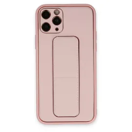 Newface Iphone 11 Pro Kılıf Coco Deri Standlı Kapak - Pembe