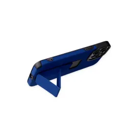 Newface Iphone 12 Pro Max Kılıf Mega Standlı Silikon - Mavi