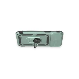 Newface Iphone 12 Pro Max Kılıf Pars Lens Yüzüklü Silikon - Yeşil