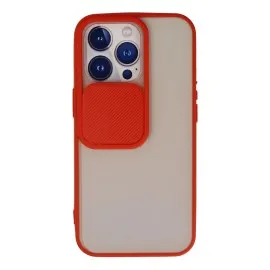 Newface Iphone 13 Pro Kılıf Palm Buzlu Kamera Sürgülü Silikon - Kırmızı