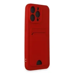 Newface Iphone 15 Pro Kılıf Kelvin Kartvizitli Silikon - Kırmızı