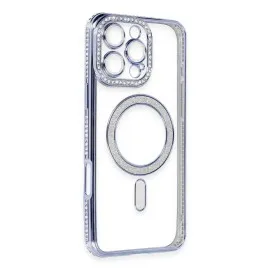 Newface Iphone 16 Pro Max Kılıf Joke Simli Magneticsafe Kılıf - Mavi