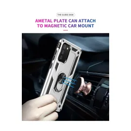 Newface Samsung Galaxy A02S Kılıf Sofya Yüzüklü Silikon Kapak - Gümüş