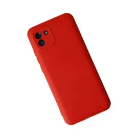 Newface Samsung Galaxy A03 Kılıf Nano Içi Kadife Silikon - Kırmızı