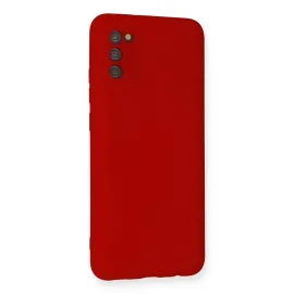 Newface Samsung Galaxy A03S Kılıf Nano Içi Kadife Silikon - Kırmızı