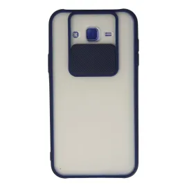 Newface Samsung Galaxy J7 Kılıf Palm Buzlu Kamera Sürgülü Silikon - Lacivert