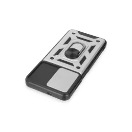 Newface Samsung Galaxy M14 5G Kılıf Pars Lens Yüzüklü Silikon - Gümüş