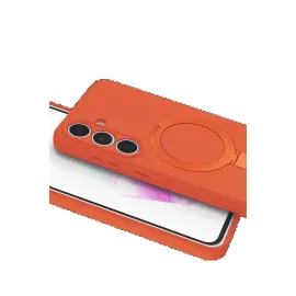 Newface Samsung Galaxy S24 FE Regal Magsafe Standlı Kapak - Turuncu