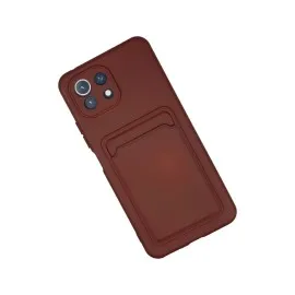 Newface Xiaomi Mi 11 Lite Kılıf Kelvin Kartvizitli Silikon - Bordo