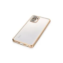 Newface Xiaomi Redmi Note 10 Kılıf Razer Lensli Silikon - Gold