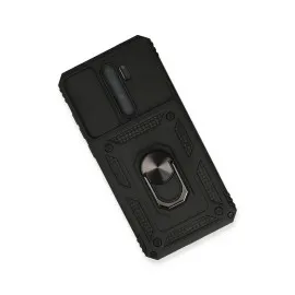 Newface Xiaomi Redmi Note 8 Pro Kılıf Pars Lens Yüzüklü Silikon - Siyah