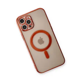 Newface Iphone 12 Pro Kılıf Magneticsafe Lazer Silikon - Kırmızı
