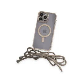 Newface Iphone 14 Pro Kılıf Divo Lazer Askılı Magsafe Kapak - Gold