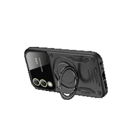 Newface Samsung Galaxy S25 Fe Kılıf Joy Lens Standlı Kapak - Siyah