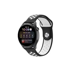 Newface Watch 22Mm Spor Delikli Kordon - Siyah-Beyaz