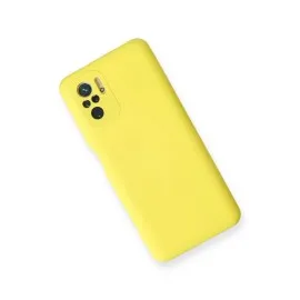 Newface Xiaomi Redmi Note 10 Kılıf Nano Içi Kadife Silikon - Sarı