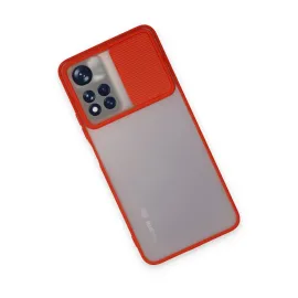Newface Xiaomi Redmi Note 11 Pro Plus 5G Kılıf Palm Buzlu Kamera Sürgülü Silikon - Kırmızı